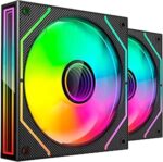 Mars Gaming MF-3DPROX2 Confezione da 2 ventole da 120 mm - Illuminazione ARGB Infinity Mirror 360º - Silenziosa 12 dB - Controllo PWM - Colore nero
