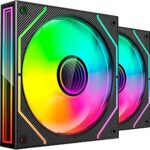 Mars Gaming MF-3DPROX2 Confezione da 2 ventole da 120 mm - Illuminazione ARGB Infinity Mirror 360º - Silenziosa 12 dB - Controllo PWM - Colore nero