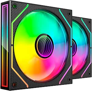 Mars Gaming MF-3DPROX2 Confezione da 2 ventole da 120 mm - Illuminazione ARGB Infinity Mirror 360º - Silenziosa 12 dB - Controllo PWM - Colore nero
