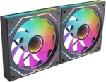 Mars Gaming MF-3DPROX2R Confezione da 2 ventole da 120 mm - Illuminazione ARGB Infinity Mirror 360º - Silenziosa 12 dB - Controllo PWM - Colore nero