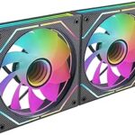 Mars Gaming MF-3DPROX2R Confezione da 2 ventole da 120 mm - Illuminazione ARGB Infinity Mirror 360º - Silenziosa 12 dB - Controllo PWM - Colore nero