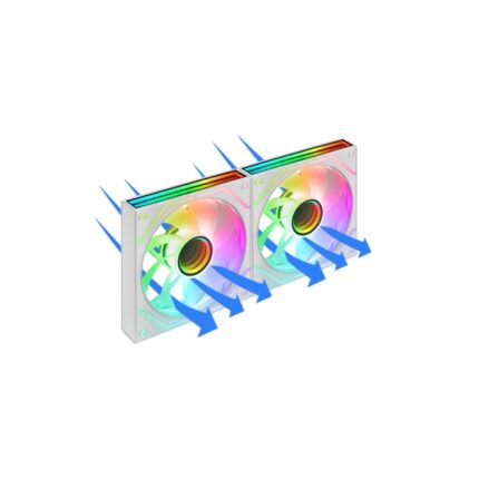 Mars Gaming MF-3DPROX2R Confezione da 2 ventole da 120 mm - Illuminazione ARGB Infinity Mirror 360º - Silenziosa 12 dB - Controllo PWM - Colore bianco
