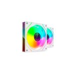 Mars Gaming MF-3DPROX2 Confezione da 2 ventole da 120 mm - Illuminazione ARGB Infinity Mirror 360º - Silenziosa 12 dB - Controllo PWM - Colore bianco