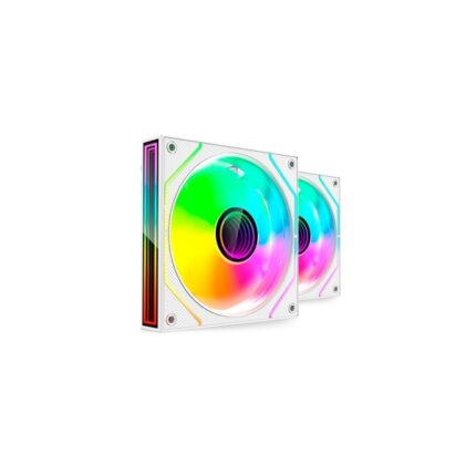 Mars Gaming MF-3DPROX2 Confezione da 2 ventole da 120 mm - Illuminazione ARGB Infinity Mirror 360º - Silenziosa 12 dB - Controllo PWM - Colore bianco