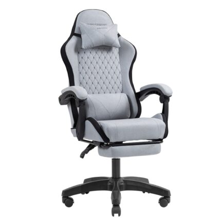 Mars Gaming MGC-X FABRIC Sedia da gaming ergonomica - Poggiapiedi estensibile - Cuscini lombari e cervicali - 660x540x1250 mm - Tessuto traspirante - Colore grigio e nero