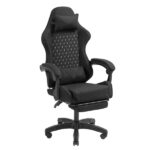 Mars Gaming MGC-X FABRIC Sedia da gaming ergonomica - Poggiapiedi estensibile - Cuscini lombari e cervicali - 660x540x1250 mm - Tessuto traspirante - Colore nero