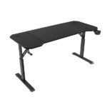 Mars Gaming MGD-ERGO140 Tavolo da gaming - Altezza regolabile in 3 posizioni - Supporti per cuffie e bevande - Tappetino XXL - Struttura in acciaio - 140x60x1