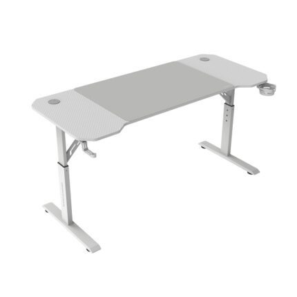 Mars Gaming MGD-ERGO140 Tavolo da gaming - Altezza regolabile con 3 posizioni - Supporti per cuffie e bevande - Tappetino XXL - Struttura in acciaio - 140x60x1