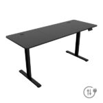 Mars Gaming MGD-ERGOPRO160 Tavolo da gioco motorizzato - Altezza regolabile fino a 118 cm - Supporti per cuffie e bevande - Gestione dei cavi - Struttura in acciaio - 160x60x1