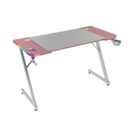 Mars Gaming MGD-X120RGB Tavolo da gaming - Illuminazione ARGB con telecomando - Supporti per cuffie e bevande - Tappetino XXL - Struttura in acciaio - 120x60x1