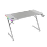 Mars Gaming MGD-X120RGB Tavolo da gaming - Illuminazione ARGB con telecomando - Supporti per cuffie e bevande - Tappetino XXL - Struttura in acciaio - 120x60x1