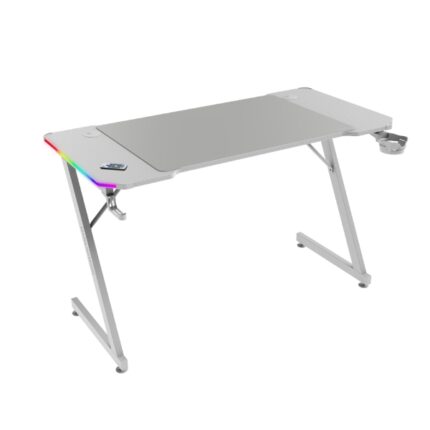 Mars Gaming MGD-X120RGB Tavolo da gaming - Illuminazione ARGB con telecomando - Supporti per cuffie e bevande - Tappetino XXL - Struttura in acciaio - 120x60x1