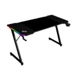 Mars Gaming MGD-X140RGB Tavolo da gaming - Illuminazione ARGB con telecomando - Supporti per cuffie e bevande - Tappetino XXL - Struttura in acciaio - 140x60x1