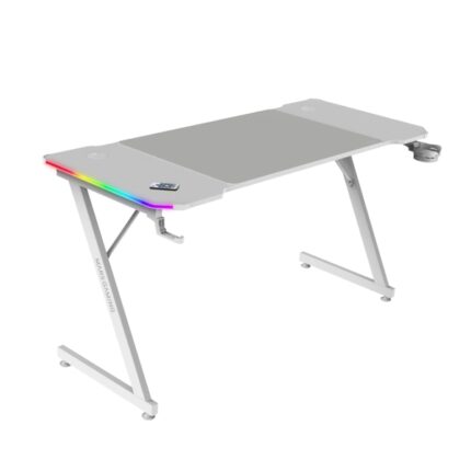 Mars Gaming MGD-X140RGB Tavolo da gaming - Illuminazione ARGB con telecomando - Supporti per cuffie e bevande - Tappetino XXL - Struttura in acciaio - 140x60x1