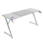 Mars Gaming MGD-X160RGB Tavolo da gaming - Illuminazione ARGB con telecomando - Supporti per cuffie e bevande - Tappetino XXL - Struttura in acciaio - 160x60x1