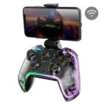 Mars Gaming MGP-BT2 Gamepad Bluetooth multipiattaforma - Vibrazione tattile - Adattatore universale per smartphone - Funzione Turbo - Illuminazione RGB - Colore nero