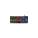 Mars Gaming MK124 Tastiera completa ibrida H-Mech - Poggiapollici integrato - Disposizione francese AZERTY FR - Illuminazione FRGB - 450x181x36mm - Colore nero