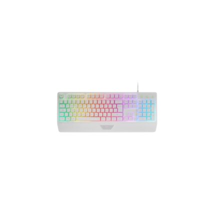 Mars Gaming MK124 Tastiera completa ibrida H-Mech - Pad integrato - Disposizione portoghese QWERTY PT - Illuminazione FRGB - 450x181x36mm - Colore bianco