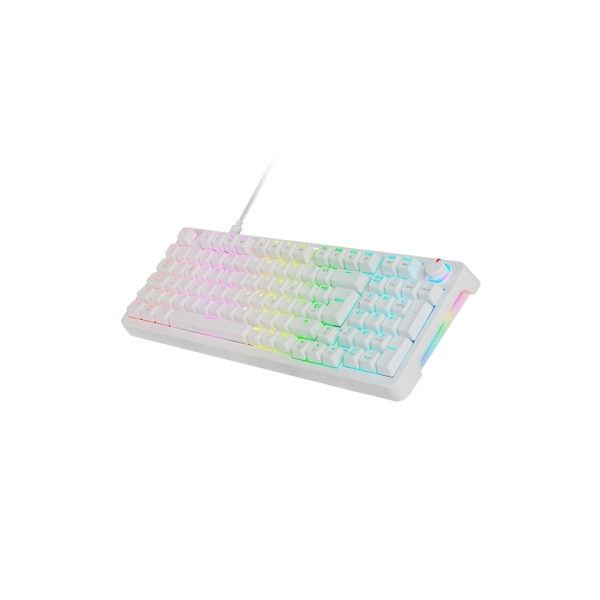 Mars Gaming MKPRO Tastiera completa ibrida H-Mech - Switch SKN giallo - Disposizione internazionale QWERTY US - Illuminazione RGB Chroma - 385x140x40mm - Colore bianco Mars Gaming MKPRO Tastiera completa ibrida H-Mech - Switch SKN giallo - Disposizione internazionale QWERTY US - Illuminazione RGB Chroma - 385x140x40mm - Colore bianco