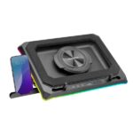 Mars Gaming MNBC-ULTRA Supporto da tavolo per laptop fino a 18" - Ventola da 140 mm - Illuminazione RGB - Regolabile in 5 posizioni - Hub con 4xUSB-A - 420x340x55 mm - Colore nero