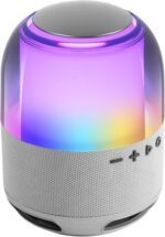 Mars Gaming MS-FLOW Altoparlante Bluetooth da 15 W - Luci RGB a 360 gradi - Batteria da 2000 mAh - Compatto - Portata fino a 10 m - Colore bianco