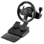 Mars Gaming MWH-RSXONE Set volante 270º e pedali da corsa XL - Risposta istantanea - Vibrazione immersiva - Levette e leva sequenziale integrata - 11 pulsanti - DPad - 260x275x240 mm - Colore nero