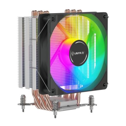 Unykach Unycool H60 ARGB Dissipatore CPU - Multisocket universale - Ventola 120 mm - Colore nero