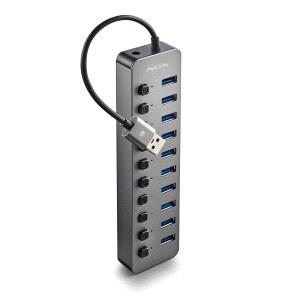 NGS IHUB10  Hub USB 3.0 - 10 porte USB 3.0 con interruttori - Fino a 5 Gbps
