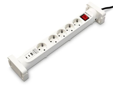 Salicru Regleta SPS SAFE 5S+ Protezioni elettriche attive di ultima generazione - 5 prese Schuko - 1xUSB-A
