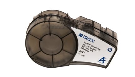 Brady M21-750-499 Nastro per etichette originale in nylon - Testo nero su sfondo bianco - Larghezza 19