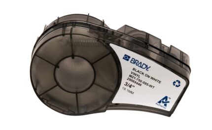 Brady M21-750-595-WT Nastro per etichette originale in vinile - Testo nero su sfondo bianco - Larghezza 19
