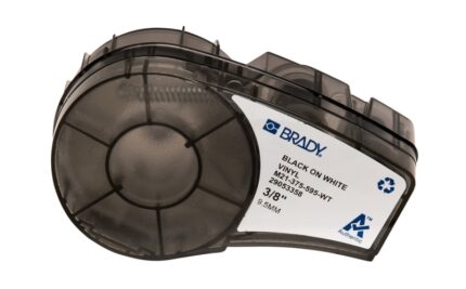 Brady M21-375-595-WT Nastro per etichette originale in vinile - Testo nero su sfondo bianco - Larghezza 9
