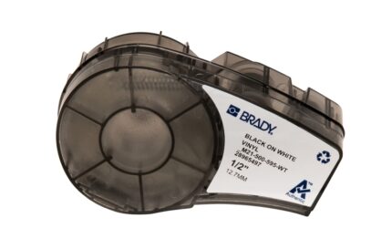 Brady M21-500-595-WT Nastro per etichette originale in vinile - Testo nero su sfondo bianco - Larghezza 12