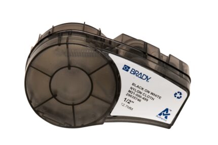 Brady M21-500-499 Nastro per etichette originale in tessuto di nylon - Testo nero su sfondo bianco - Larghezza 12