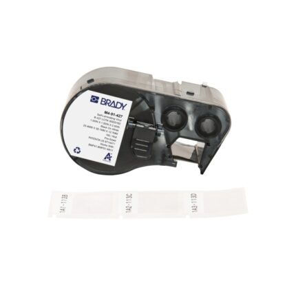 Brady M4-91-427 Nastro per etichette originale in vinile autolaminante - Testo nero su sfondo bianco - Larghezza 25