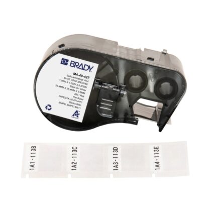 Brady M4-49-427 Nastro per etichette originale in vinile autolaminante - Testo nero su sfondo bianco - Larghezza 25