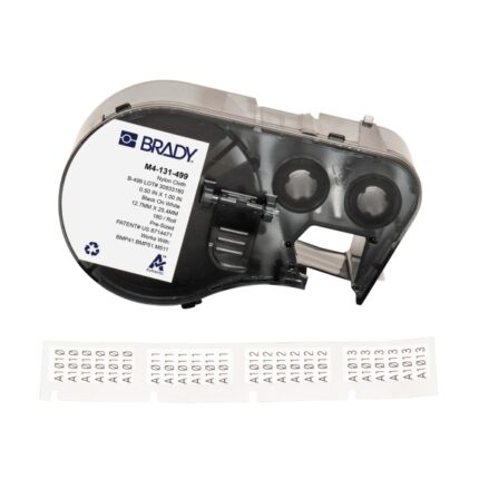 Brady M4-131-499 Nastro per etichette originale in tessuto di nylon - Testo nero su sfondo bianco - Larghezza 25