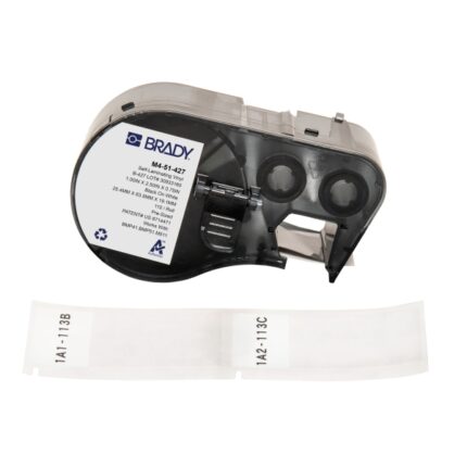 Brady M4-51-427 Nastro per etichette originale in vinile autolaminante - Testo nero su sfondo bianco - Larghezza 25