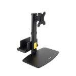 Tooq Supporto da tavolo per monitor da 17"-27" - Regolabile in altezza. Girevole e inclinabile - Gestione dei cavi - Peso massimo 6 kg - Supporto per mini CPU - VESA 100x100 mm