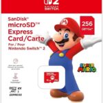 Scheda Micro SD Sandisk per console Nintendo Switch 2 - Capacità 256 GB - Logo Mario Bros - Velocità elevate e stabili - Prestazioni ottimizzate - Colore rosso
