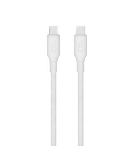 Blackbyte by Pedro Buerbaum Cavo USB-C maschio a USB-C maschio in silicone - Fino a 100W - 1 metro - 480Mbps - Compatibile con ricarica rapida - Diametro 3mm - Colore bianco