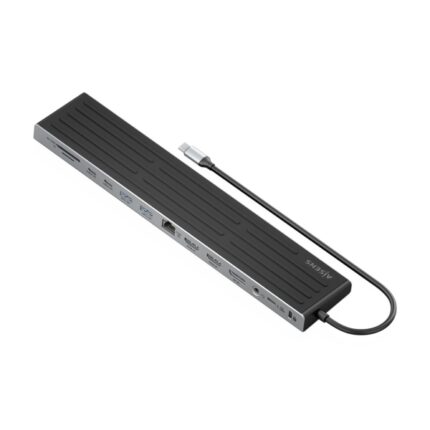 Aisens USB-C Dock 13 in 1 - USB-C a 2xHDMI - 1xDisplayPort - 1xRJ45 - 3xUSB-A - 2xUSB-C - 1xUSB-C PD - 1xAudio - 1xSD - 1xMicro SD - 1xSlot Kensington - 30 cm - Colore grigio