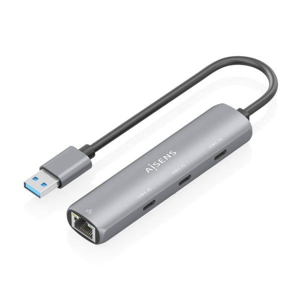 Aisens ASUC-4P037-GR Adattatore di rete USB 3.0 a Gigabit Ethernet + Hub 3xUSB-C - 15 cm - Colore grigio Aisens ASUC-4P037-GR Adattatore di rete USB 3.0 a Gigabit Ethernet + Hub 3xUSB-C - 15 cm - Colore grigio