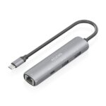 Aisens ASUC-4P039-GR Adattatore di rete USB-C a Gigabit Ethernet + Hub 1xUSB-C e 2xUSB-A 3.0 - 15 cm - Colore grigio