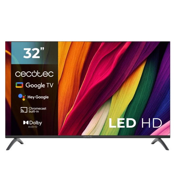 Cecotec serie A3 ALH40032S Smart TV senza cornice da 32" LED HD - Google TV - Processore Cortex A55 - Audio Dolby - Chromecast integrato - Controllo vocale con Google - Colore nero Cecotec serie A3 ALH40032S Smart TV senza cornice da 32" LED HD - Google TV - Processore Cortex A55 - Audio Dolby - Chromecast integrato - Controllo vocale con Google - Colore nero