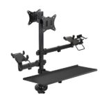 Tooq Supporto da tavolo per 2 monitor da 17"-32" + Supporti per stampante POS