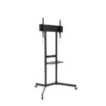 Tooq Kefren Supporto da pavimento con ruote per schermi da 37" a 70" - Altezza regolabile - Blocco ruote - Ripiano - Gestione cavi - Peso max 70 kg - VESA max 600X400 mm - Colore nero