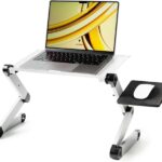 Innovagoods Omnible Tavolo regolabile multiposizione per laptop in alluminio - Pieghevole - Supporta fino a 15 kg - Vassoio per mouse - Ruotabile a 360º - Multifunzione - 49 x 53 x 26 cm - Colore grigio