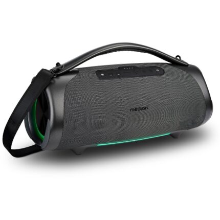 Medion Life P61768 XL Altoparlante 50W + 50W RMS - Bluetooth 5.3 - Modalità Broadcast - Resistente all'acqua - Fino a 30 ore di autonomia - Illuminazione RGB - Colore antracite