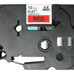 Brother TZe431 Nastro laminato generico per etichette - Testo nero su sfondo rosso - Larghezza 12 mm x 8 metri